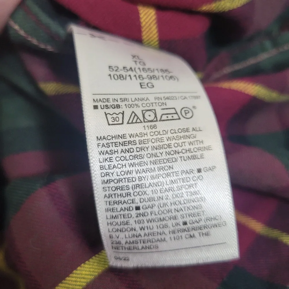 Banana Republic XL Flannel Shirt Mens Burgundy Plaid Corduroy Elbow Patches